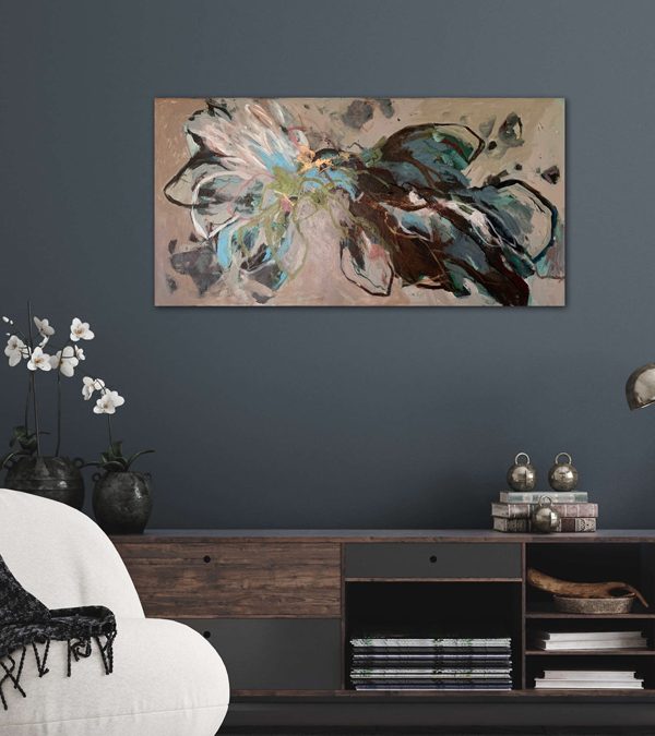 „Alles ist verbunden“ – Oil on canvas, 100 x 50 cm