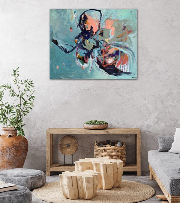 “Ich schwamm rückwärts II” – Oil on canvas, 100 x 80 cm