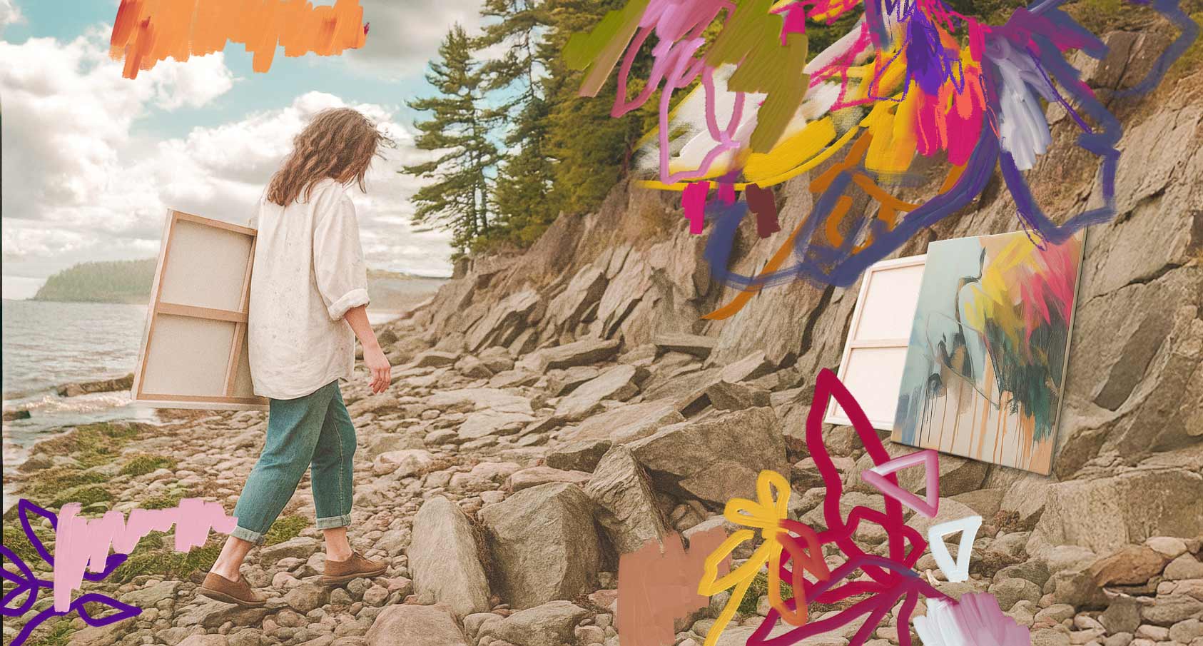 Verena-Strand-mit-Kundblüten-September-2025-home Kunst aus Karlsruhe für hochsensible Menschen mit feinen Antennen